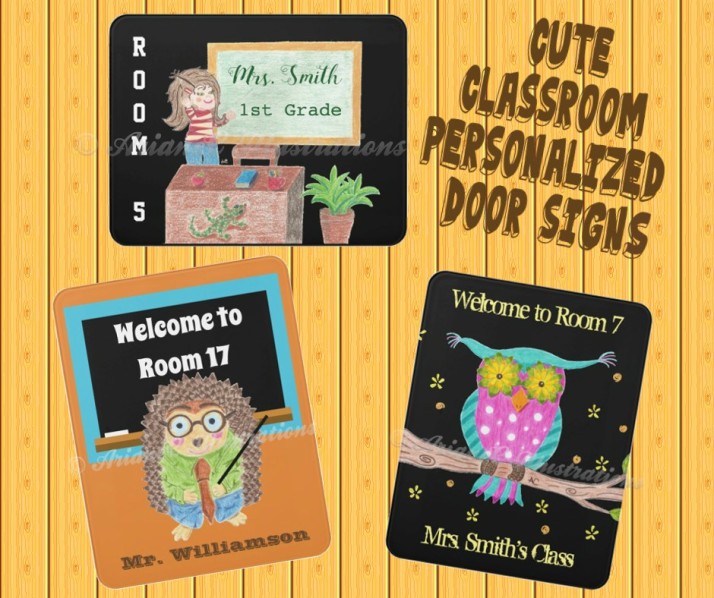 Classroom personalized door signs